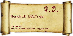 Hendrik Dénes névjegykártya